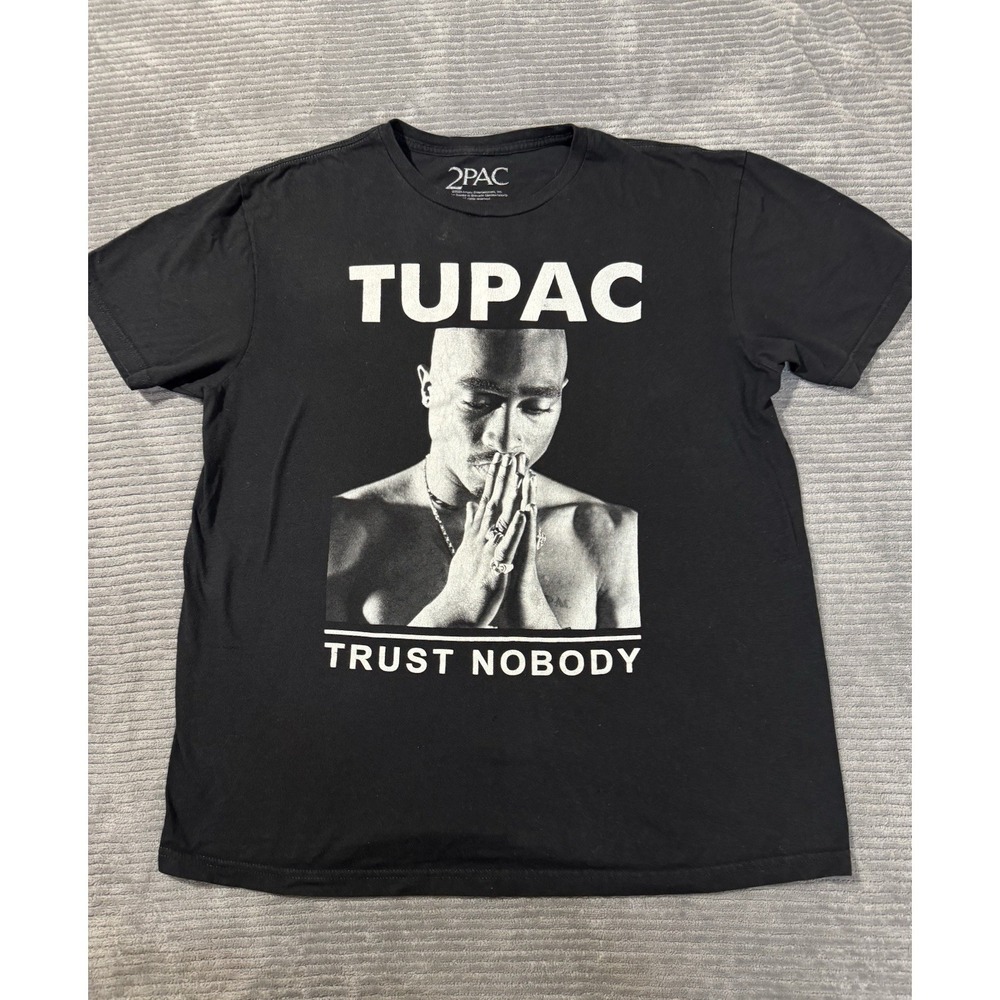 Tupac 2Pac Trust Nobody Men's Black Graphic T-Shirt Sz Large